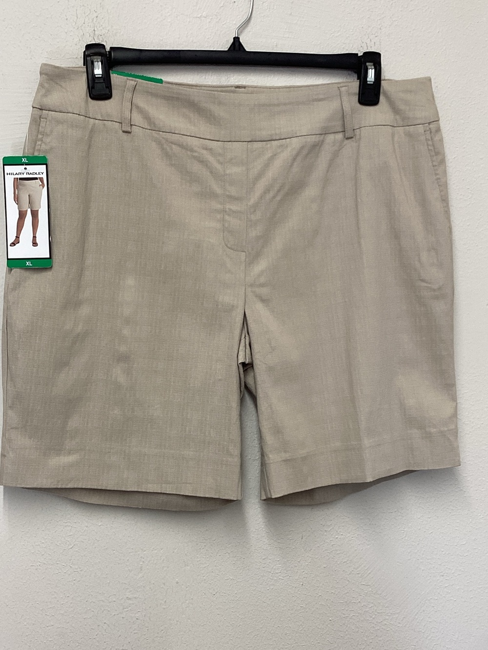Hilary Radley Light Beige Tailored Bermuda Shorts